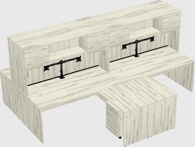 Quad l-shaped office desks
