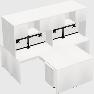 Quad l-shaped office desks