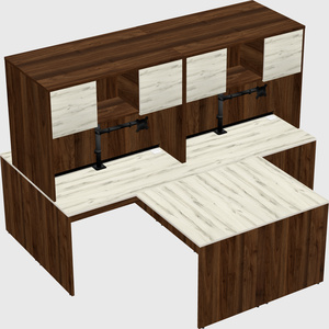 Quad l-shaped office desks