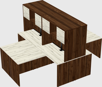 Quad l-shaped office desks