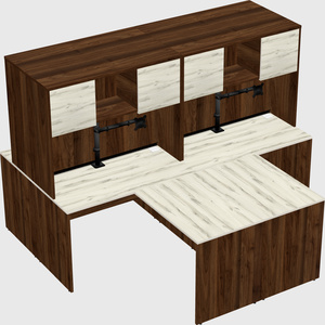 Quad l-shaped office desks
