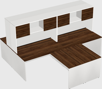 Quad l-shaped office desks