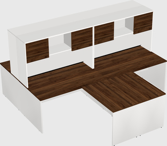 Quad l-shaped office desks