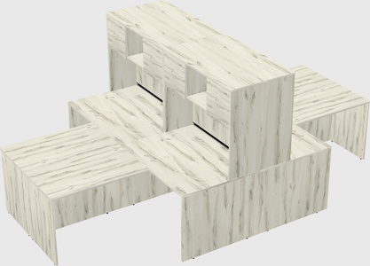 Quad l-shaped office desks