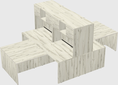 Quad l-shaped office desks