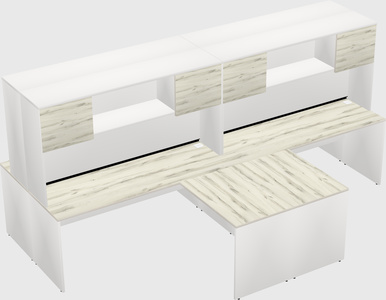 Quad l-shaped office desks