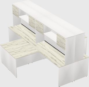 Quad l-shaped office desks
