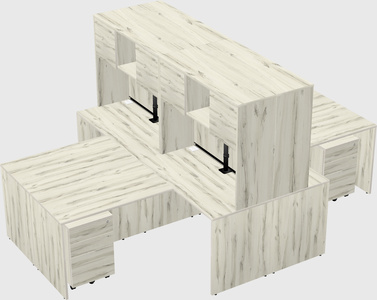 Quad l-shaped office desks