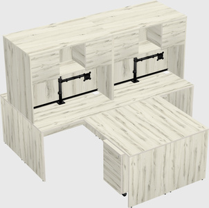 Quad l-shaped office desks