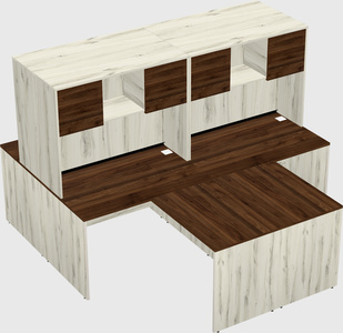 Quad l-shaped office desks
