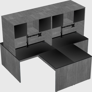 Quad l-shaped office desks