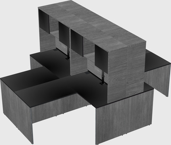 Quad l-shaped office desks