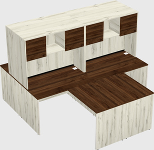 Quad l-shaped office desks