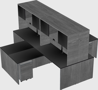 Quad l-shaped office desks