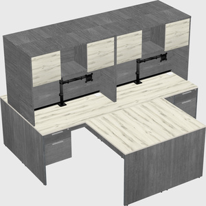Quad l-shaped office desks