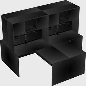Quad l-shaped office desks