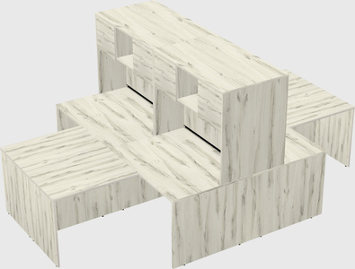Quad l-shaped office desks