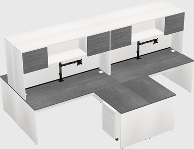 Quad l-shaped office desks