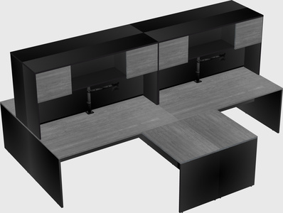 Quad l-shaped office desks