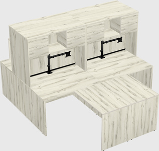 Quad l-shaped office desks