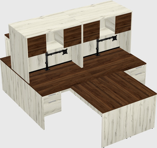 Quad l-shaped office desks