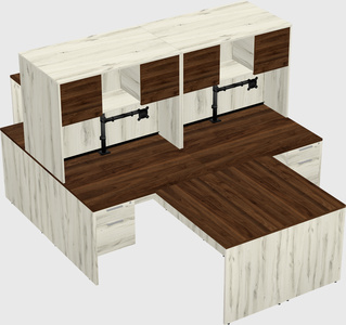 Quad l-shaped office desks