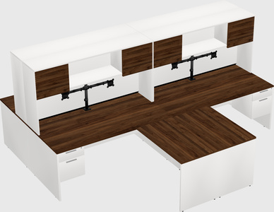 Quad l-shaped office desks