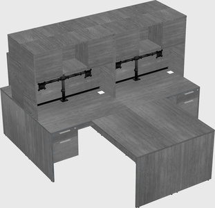 Quad l-shaped office desks