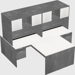 Quad l-shaped office desks