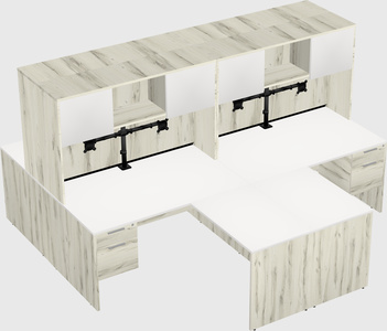 Quad l-shaped office desks