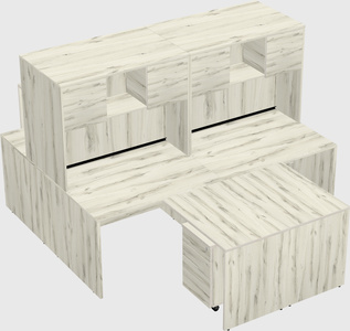 Quad l-shaped office desks