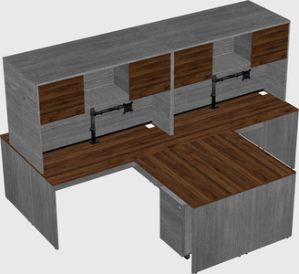 Quad l-shaped office desks