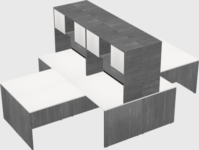 Quad l-shaped office desks