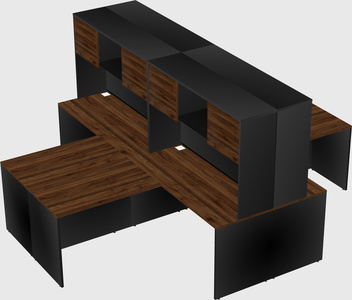 Quad l-shaped office desks