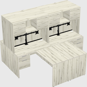 Quad l-shaped office desks