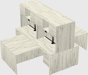 Quad l-shaped office desks