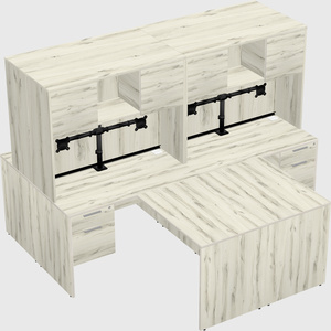 Quad l-shaped office desks