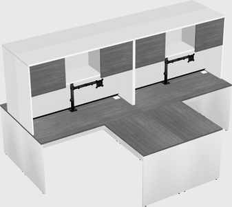 Quad l-shaped office desks