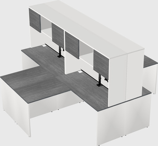 Quad l-shaped office desks