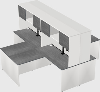 Quad l-shaped office desks