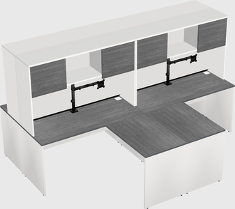 Quad l-shaped office desks