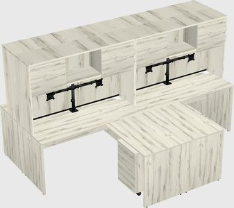 Quad l-shaped office desks