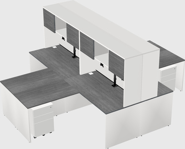 Quad l-shaped office desks