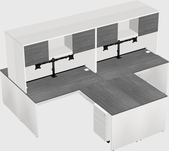 Quad l-shaped office desks