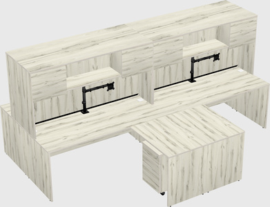 Quad l-shaped office desks