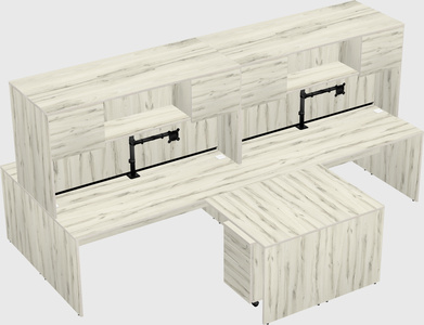 Quad l-shaped office desks