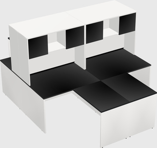 Quad l-shaped office desks