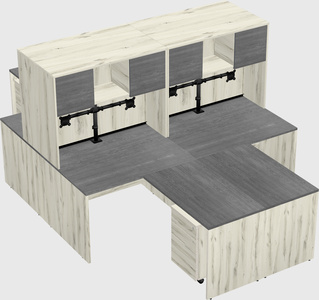 Quad l-shaped office desks