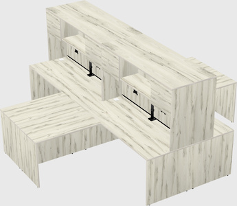 Quad l-shaped office desks