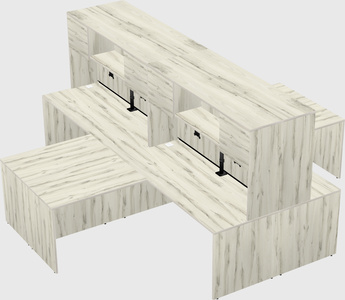 Quad l-shaped office desks